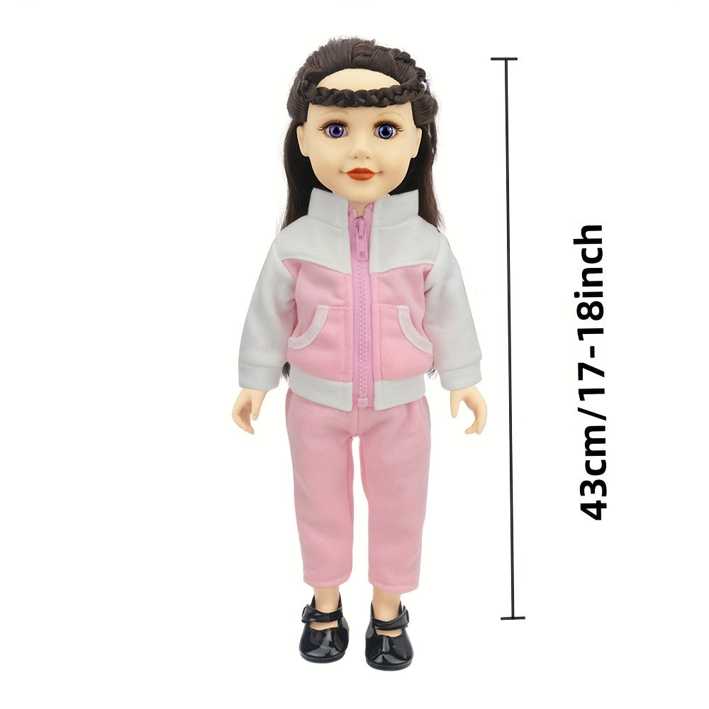 Doll Outfit Set 43 Doll Clothing Two Piece Set Pink