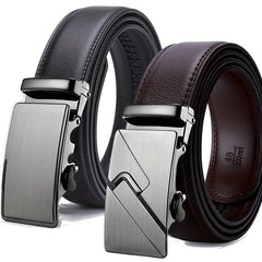 Men's Leather Belt With Automatic Buckle