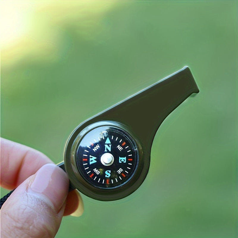 3Pcs Survival Whistle with Compass Thermometer for Outdoor Camping Hiking