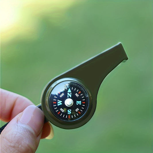 3Pcs Survival Whistle with Compass Thermometer for Outdoor Camping Hiking