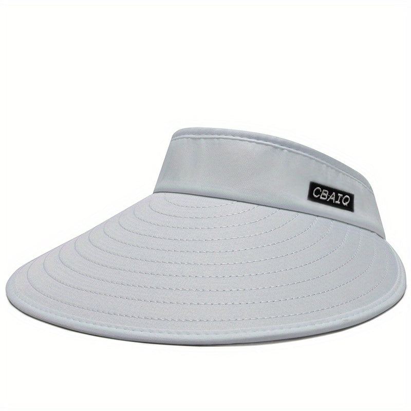 Solid Ponytail Visor Hat UV Protection Sports Beach Cap