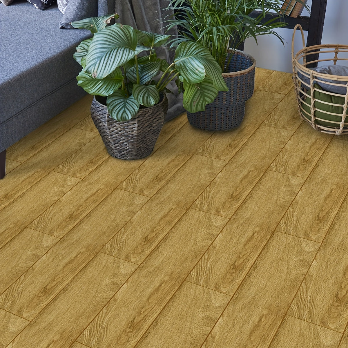 Classic Wood Grain Raw Printing Waterproof Floor Stickers