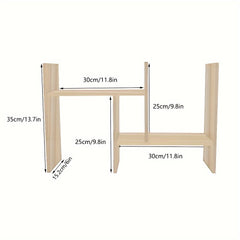 Wooden Desktop Organizer Storage Rack Shelf for Office Home Decor