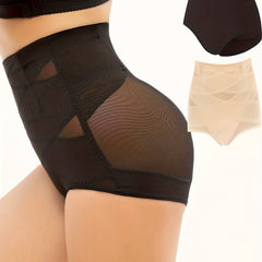 2pcs Mesh Shaping Panties Tummy Control Slimming Underwear