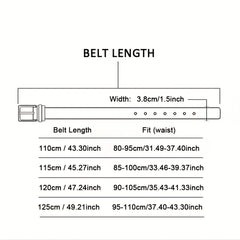 Men's Pin Buckle Floral Pattern Belt Rivet PU Leather Belt