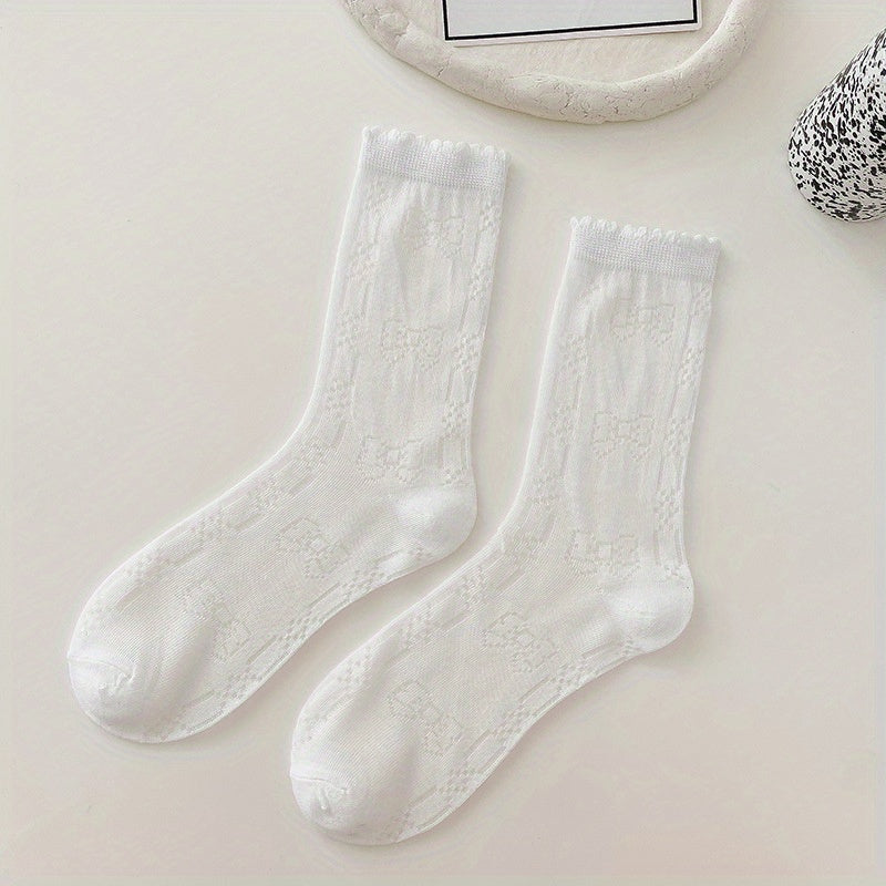 Bow Print Striped Socks Women's Stockings