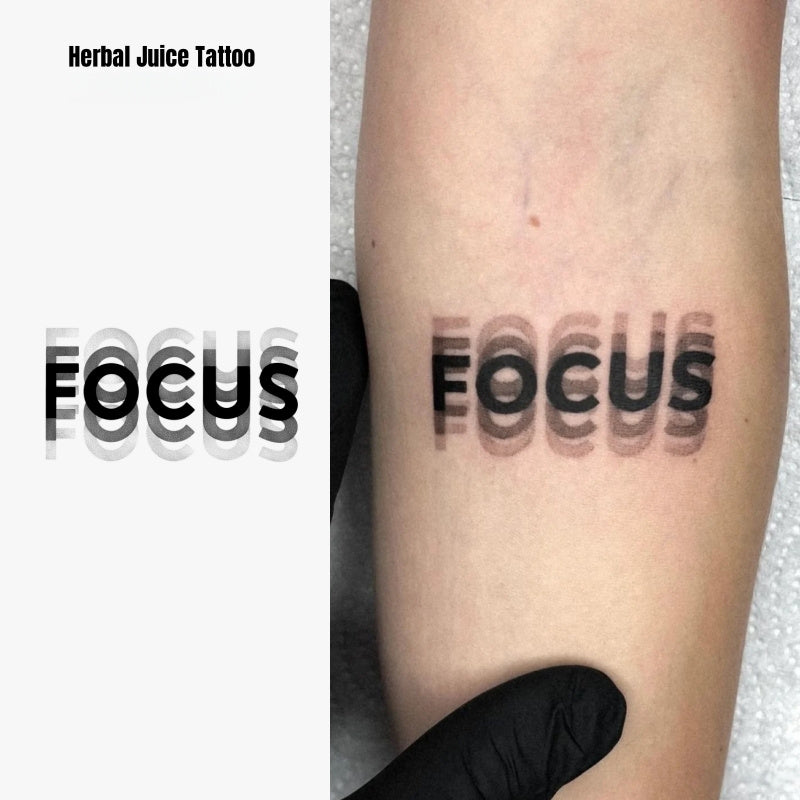 Double Image FOCUS Herbal Juice Temporary Tattoo Sticker