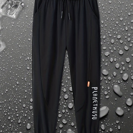 Boys Letter Graphic Quick drying Trousers Drawstring Waist Thin Casual Sport Jog