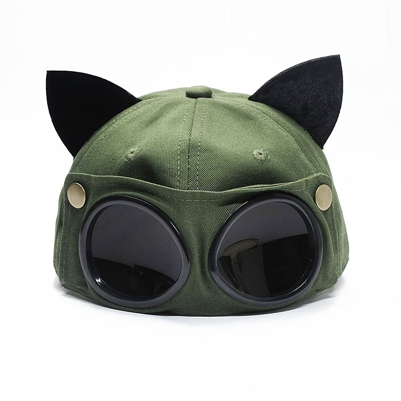 Cat Ears Aviator Glasses Baseball Cap Peaked Cap Unisex Cat Ear