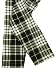 Plaid Print Skinny Leggings Stretchy Leggings Women's Clothing