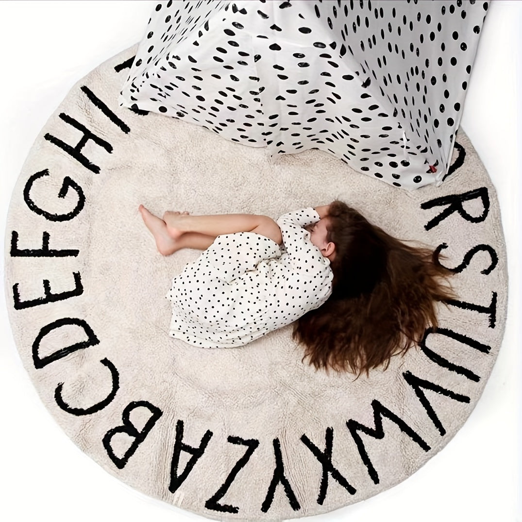 Round Baby Crawling Mat Cashmere Thickened Living Room Blanket