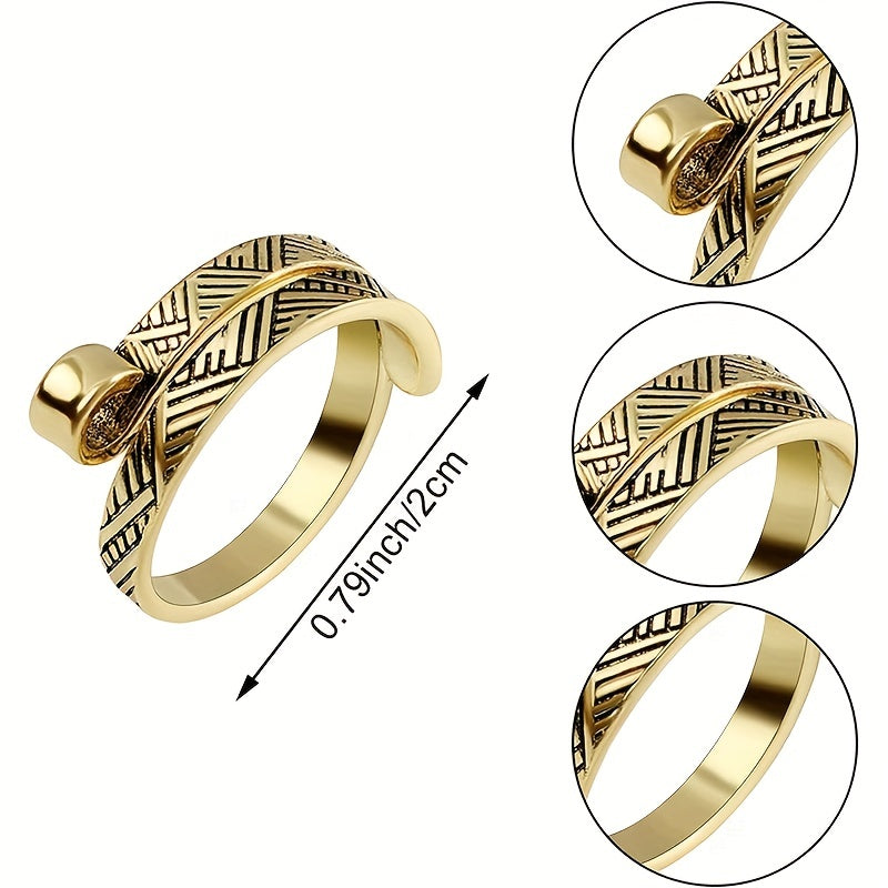 6pcs Adjustable Knitting Crochet Rings Metal Thimbles Crochet Accessories