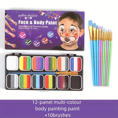12 grid Face Paint Body Paint Box Water soluble Paint