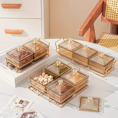 Amber Chip And Dip Serving Set With Tray Snack Candy Fruit Nut Serving Platter