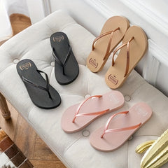 Women's Letter Print Flip Flops Casual Clip Toe Flat Summer Shoes
