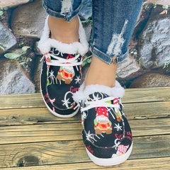 Christmas Santa Pattern Warm Short Boots