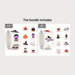 500pcs Halloween Funny Cartoon Stickers Self-adhesive Holiday Decoration