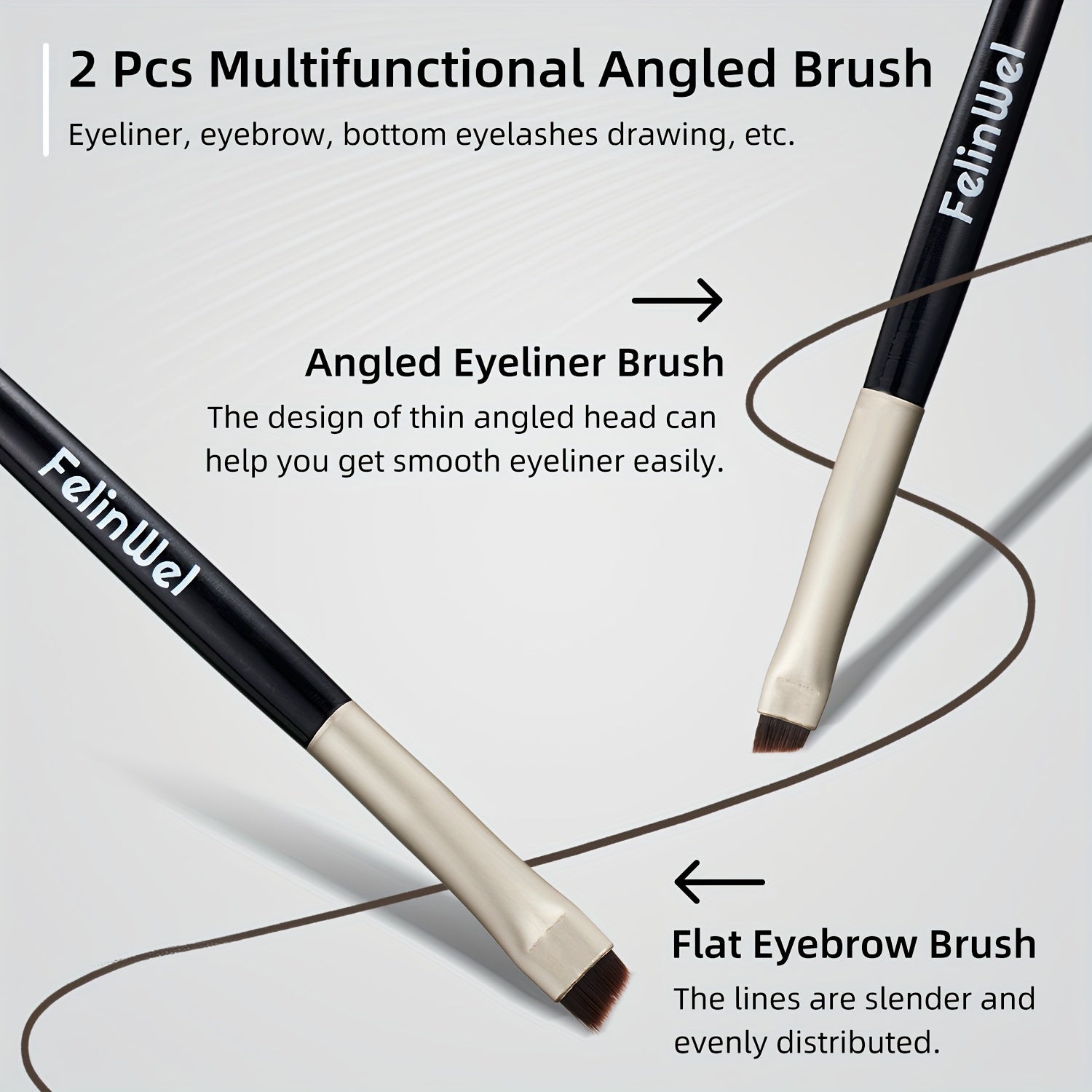 2 Pcs Gel Eyeliner Set Waterproof Long Lasting High Pigmented Smudge Proof