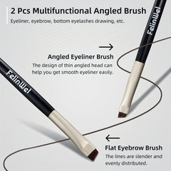 2 Pcs Gel Eyeliner Set Waterproof Long Lasting High Pigmented Smudge Proof