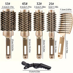 7 Piece Hair Styling Brush Set Boar Bristle Ceramic