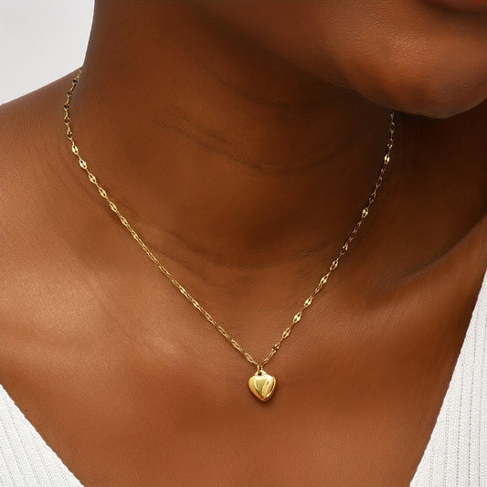Heart Pendant Necklace for Women Girls 14K Plated
