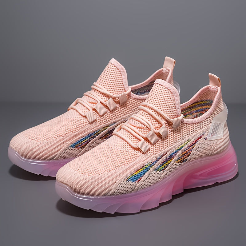 Breathable Flying Woven Shoes Lace Up Sneakers Running Shoes