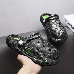 Women's Paisley Print Clogs Platform Slides