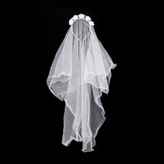 Flower Wedding Veils Headband With Bow Wreath Crown Veil
