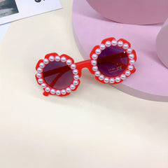 Y2K Flower Frame Pearl Sunglasses UV Protection