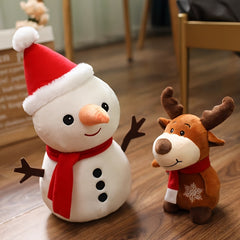 Christmas Santa Elk Snowman Plush Toys Stuffed Doll For Girls