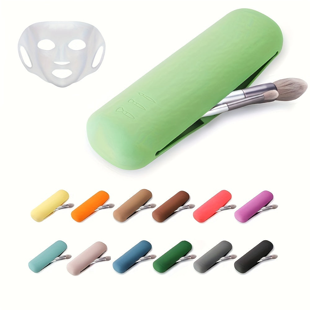 Silicone Makeup Brush Travel Case Waterproof Holder, 13 Colors