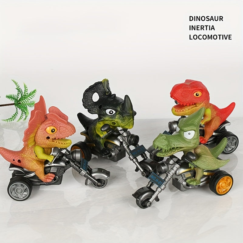Dinosaur Motorcycle Toy Pull Back Inertial Simulation Tyrannosaurus Triceratops