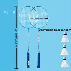 2pcs Badminton Rackets And 3pcs Badminton Ball Set Alloy Lightweight