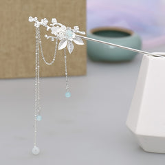 Vintage Flower Leaf Tassel Hair Clip