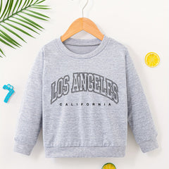 Girls Pullover Los Angeles Letter Print Crew Neck Sweatshirt