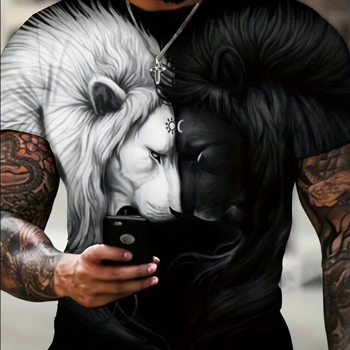 Men's Summer Animal Graphic T Shirt Short Sleeves Tee