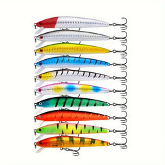 5pcs Minnow Lure Hard Bait Rattling Beads Floating Plastic Bait for Fishing