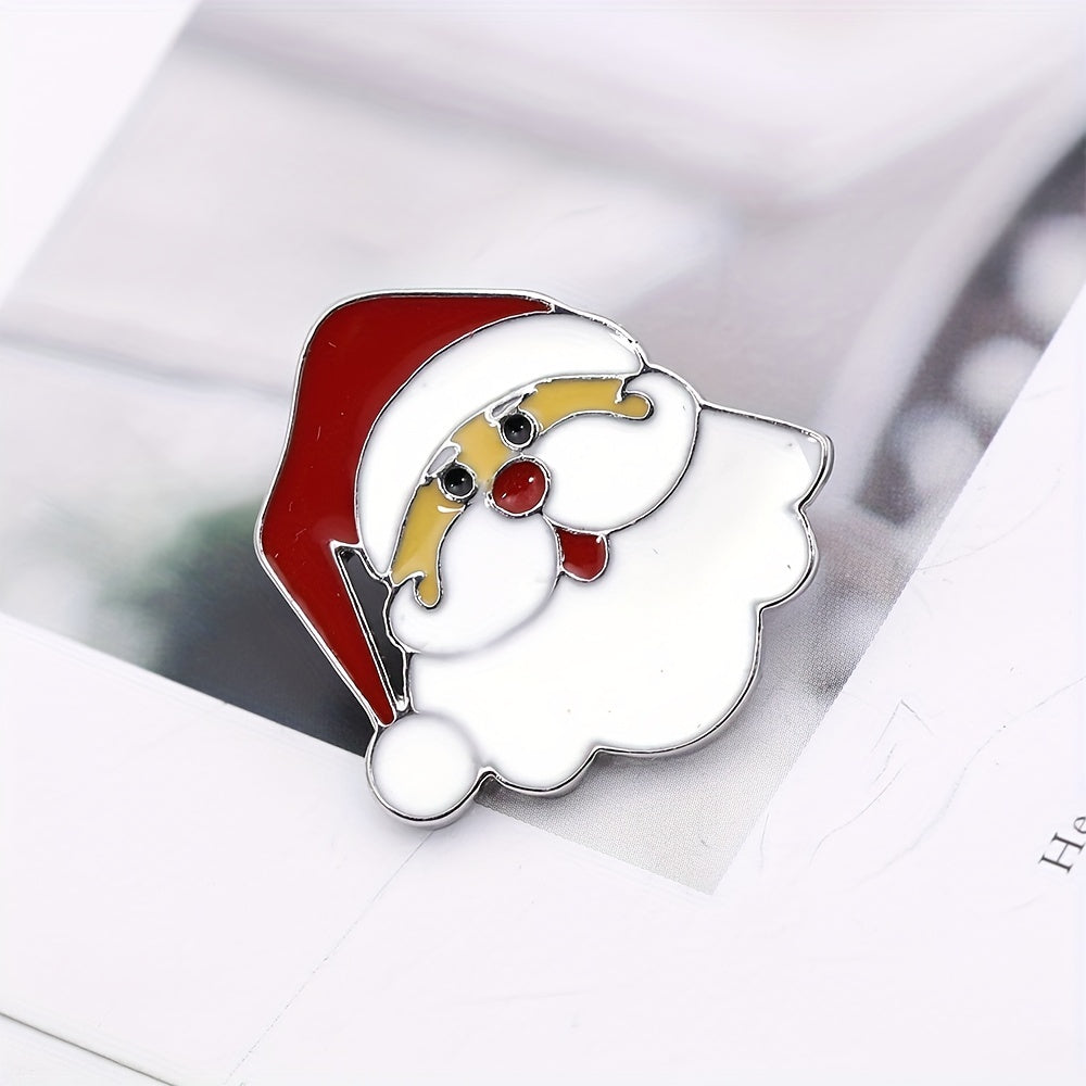 2pcs Christmas Brooch Snowman Santa Claus Bracelet Bag Accessory Holiday Men