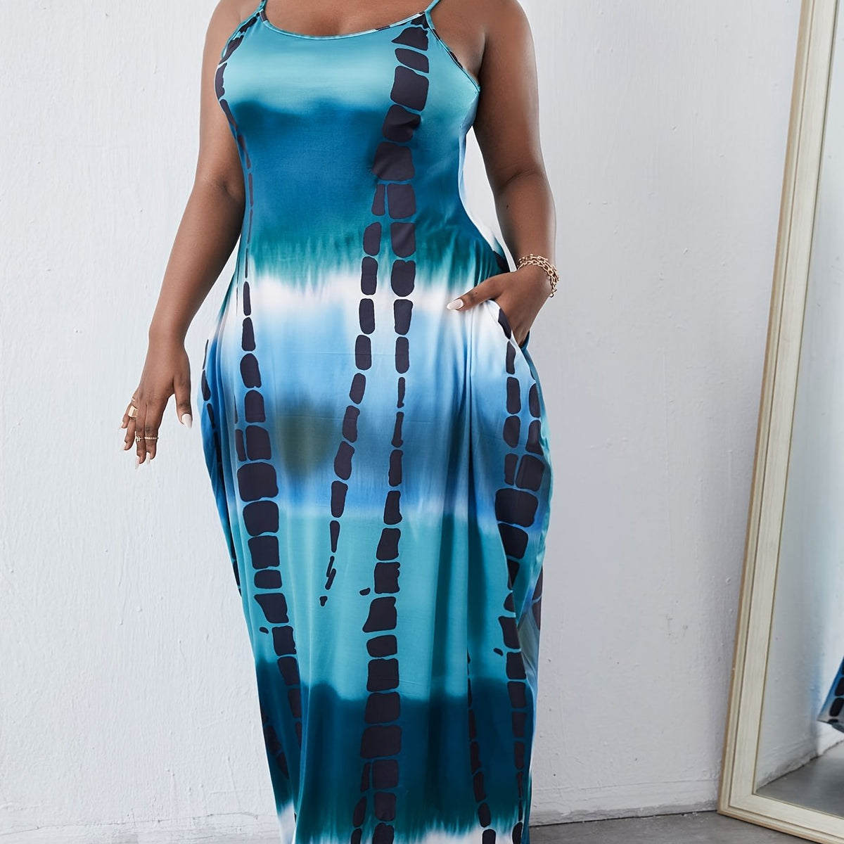  Casual Dress Women's Ombre Print Stretch Maxi Dress