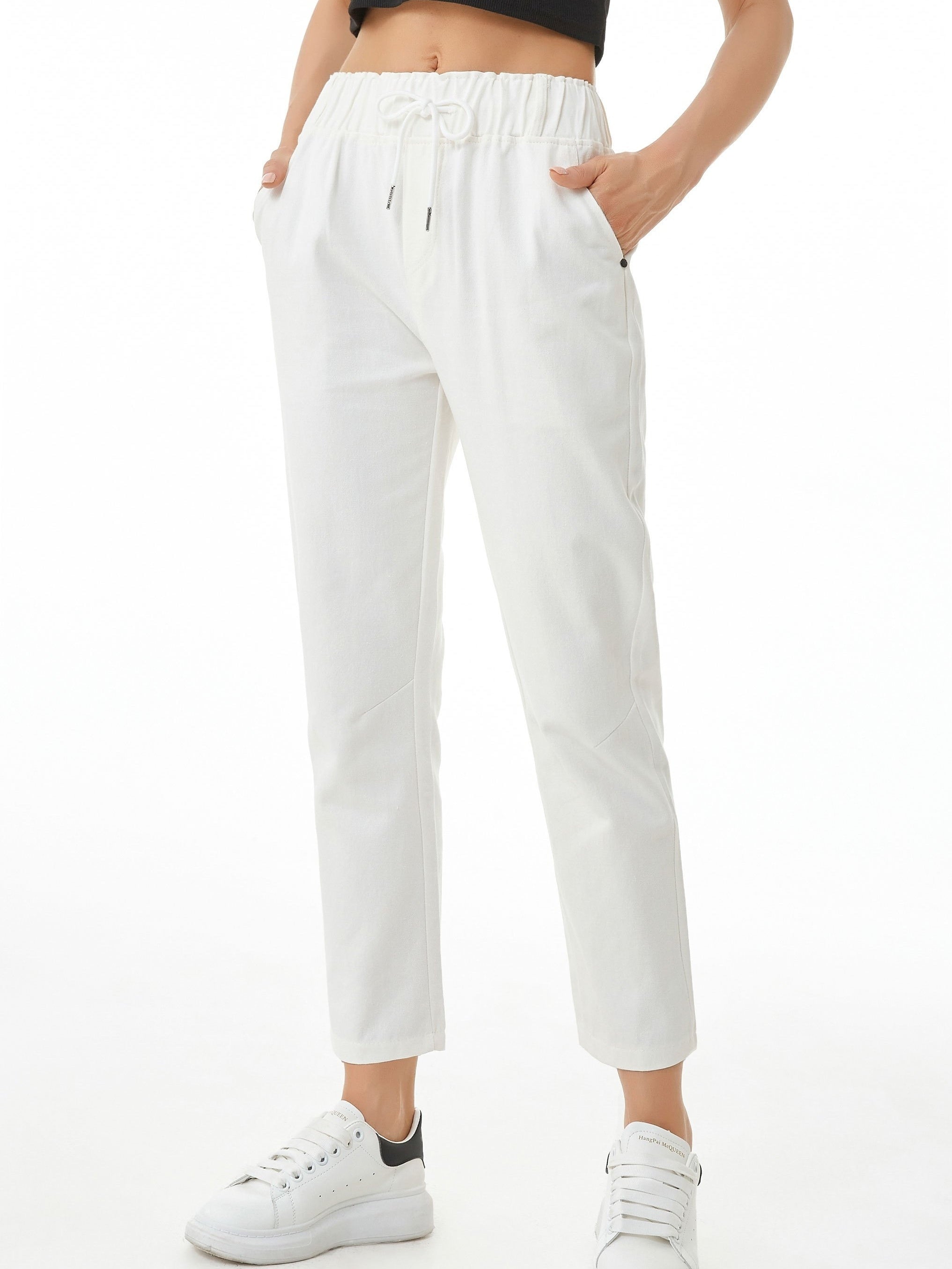Ankle Length Harem Pants Elastic Waist Casual Trousers