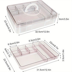 Stackable Craft Storage Box with 7 Compartment Tray