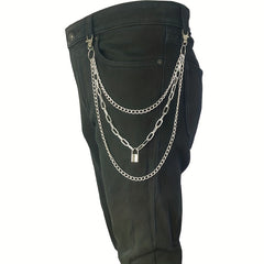 Lock Pendant Multilayer Metal Chain Pants Chain Men's Waist Chain