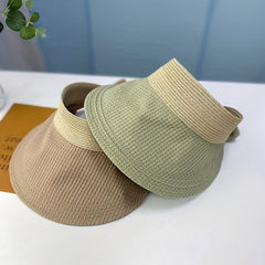 Embossed Visor Hat Wide Brim UV Protection Beach Hat