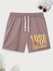 Men's 1980 Print Shorts Casual Stretch Drawstring Shorts