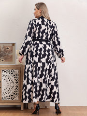  Colorblock V Neck Maxi Dress With Belt