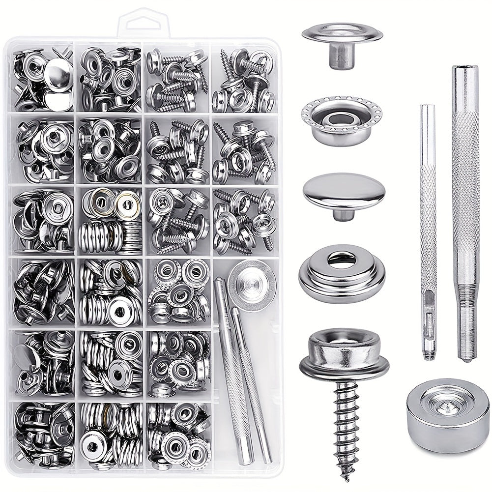 323pcs Marine Canvas Snap Kit Stainless Steel Components