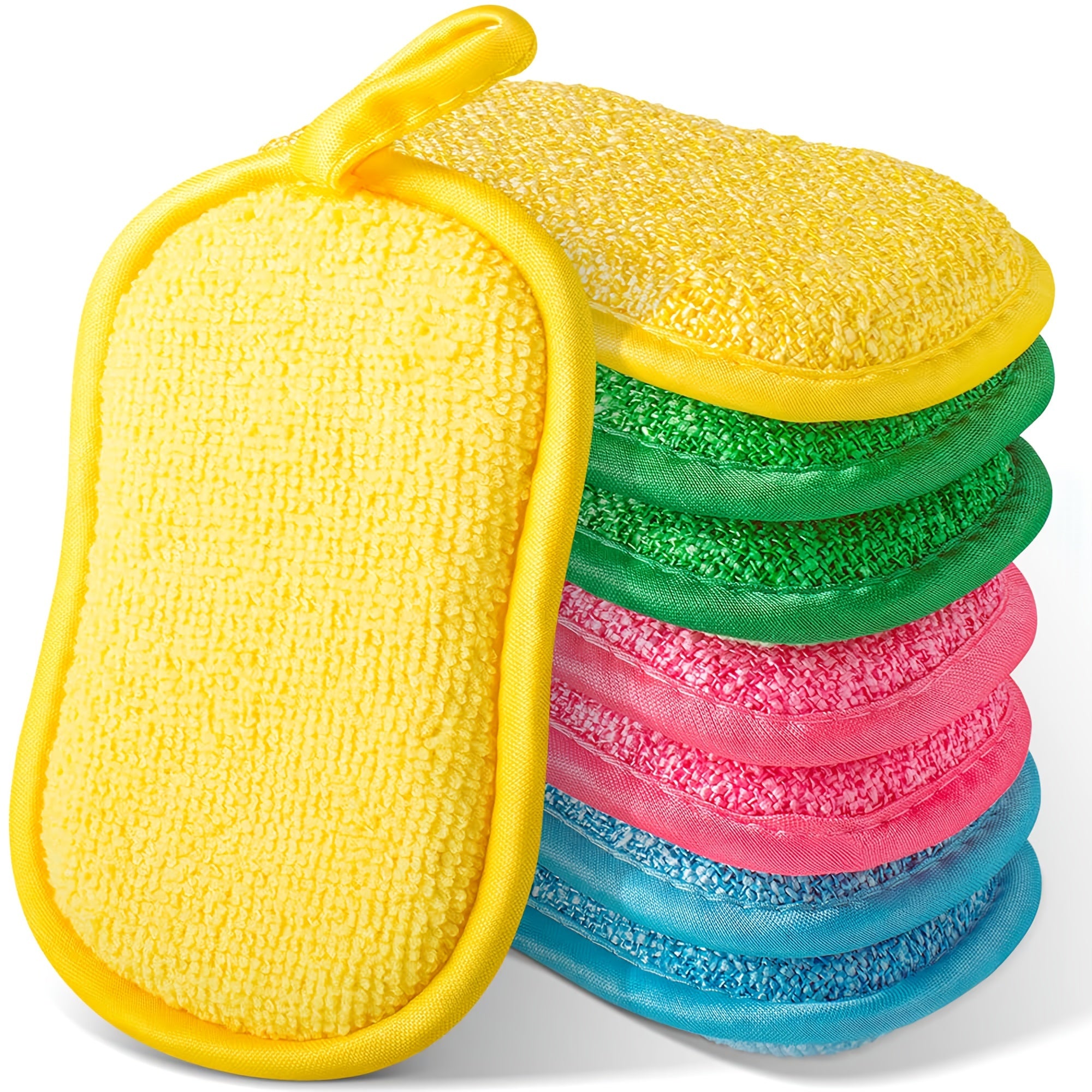 8-pc Microfiber Sponge Dish Cloth Set for Effortless Cleaning