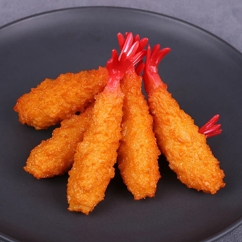 2pcs Realistic Japanese Tempura Shrimp Decor for Sushi Restaurant