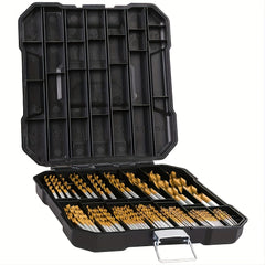 99pcs Titanium Coated Drill Bits Kit High Speed Steel Drill Bits Kit With Case