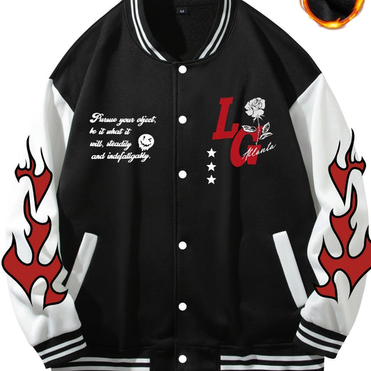 Men's Casual Baseball Jacket Thick Warm Coat For Outdoor Sports
